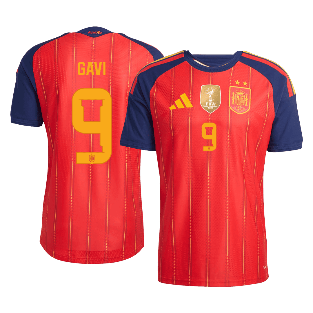 GAVI #9 Spain Home Winners 2 Star Match Jersey Player Version 2026