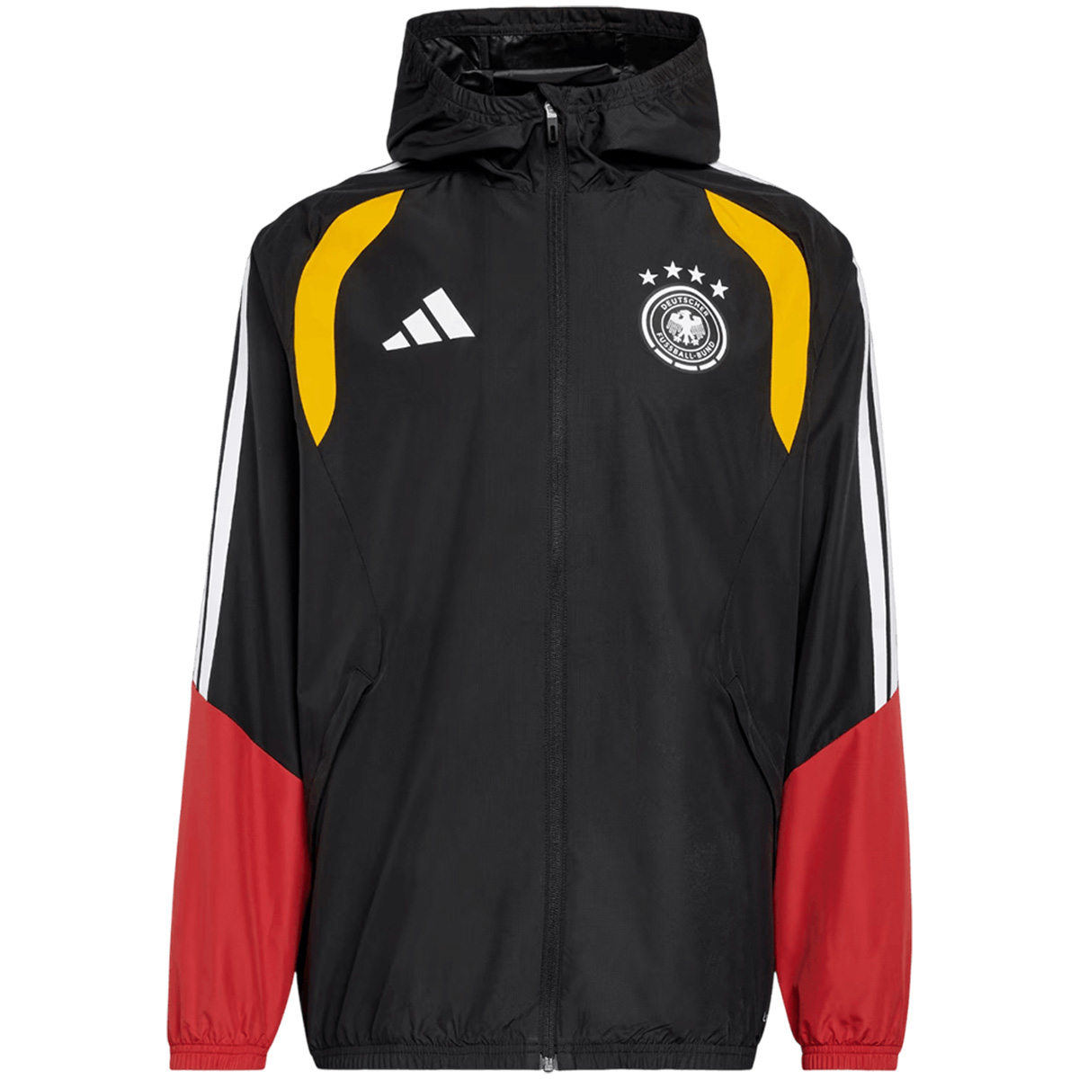 Germany Windbreaker Hoodie Jacket Red & Black 2026 (back view)