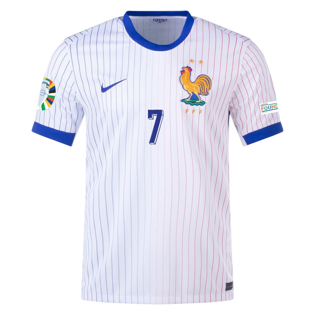 GRIEZMANN #7 France Away Jersey Euro 2024 (back view)