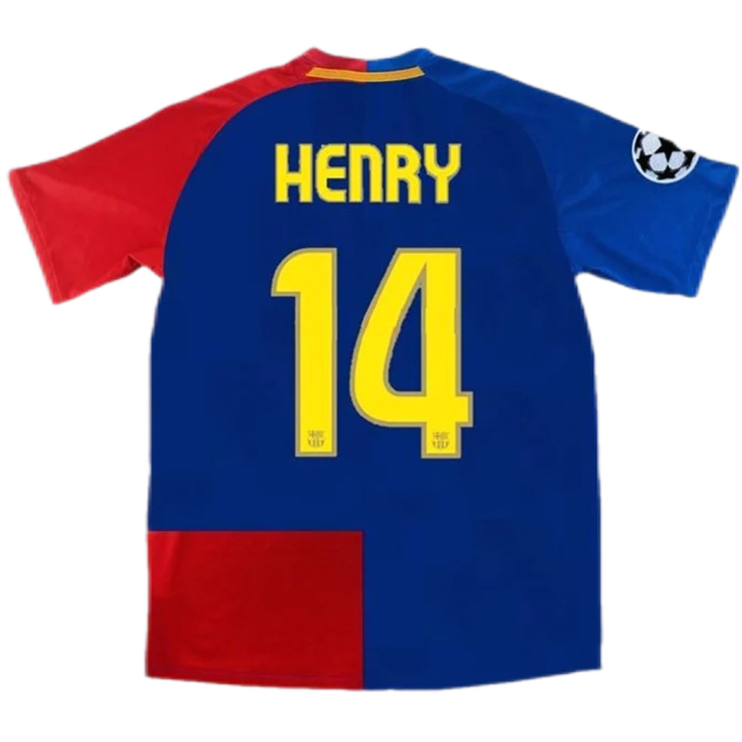 Henry #14 Retro Barcelona UCL Final Home Jersey 2008/09 (back view)