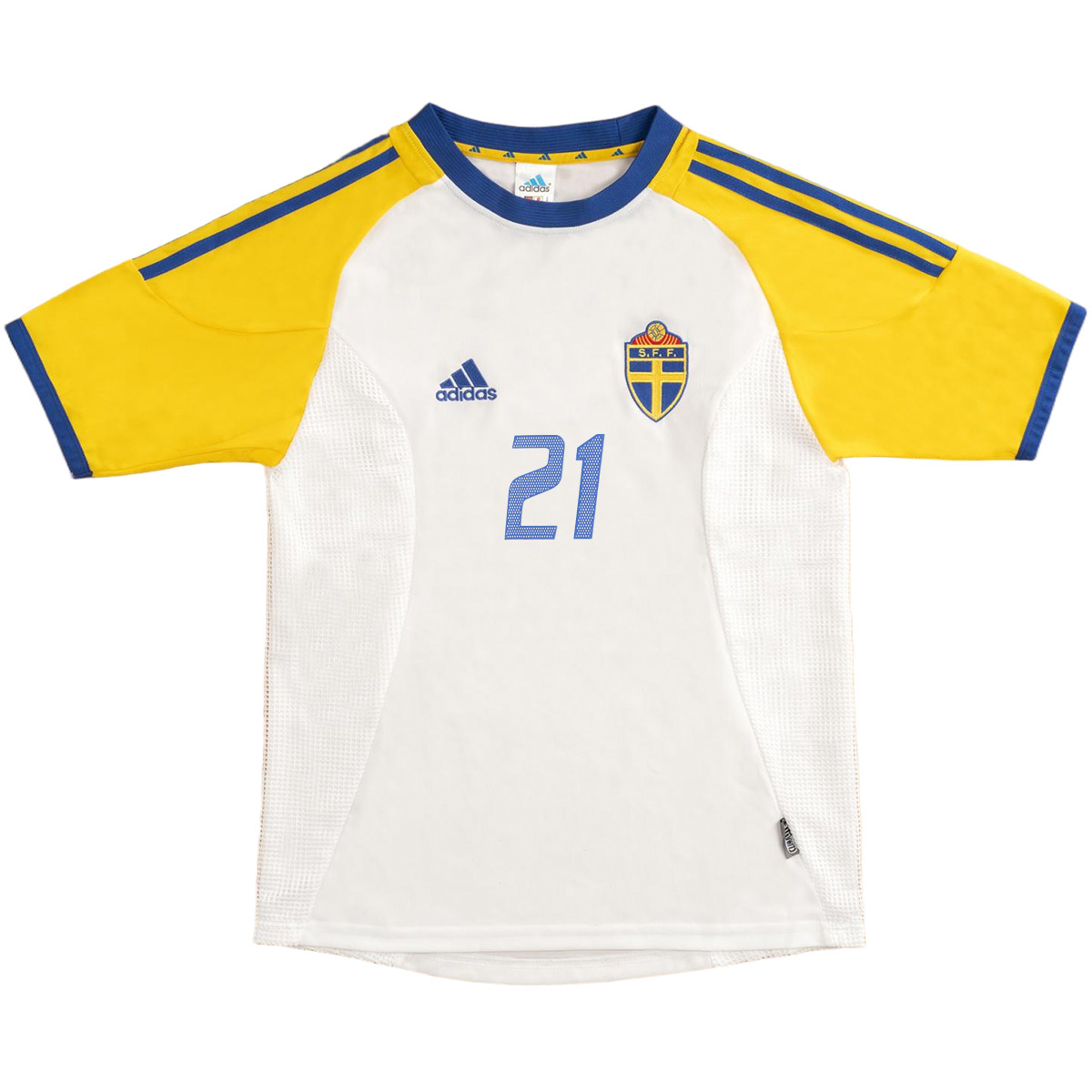 Ibrahimović #21 Retro Sweden Away Jersey World Cup 2002 (back view)