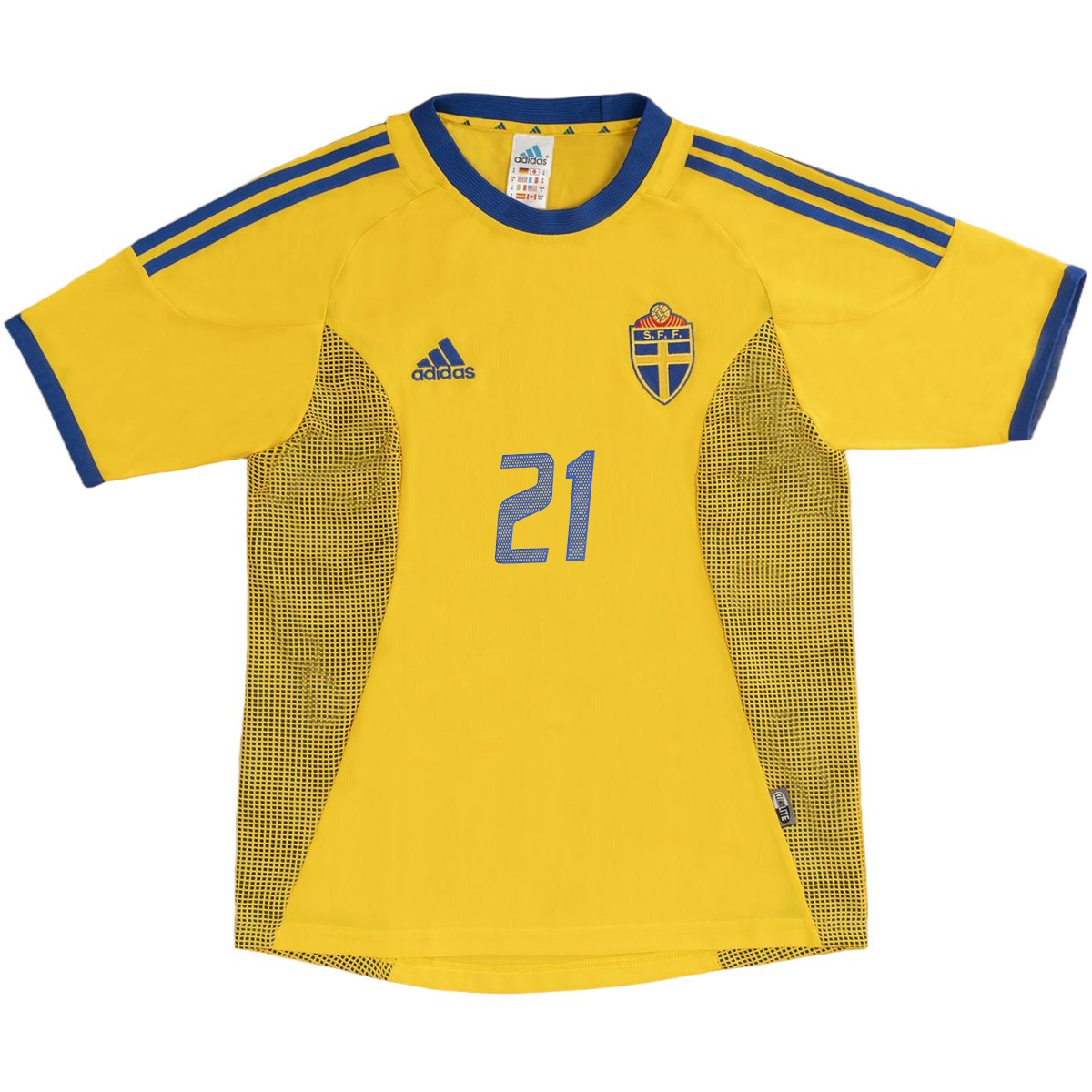 Ibrahimović #21 Retro Sweden Home Jersey World Cup 2002 (back view)