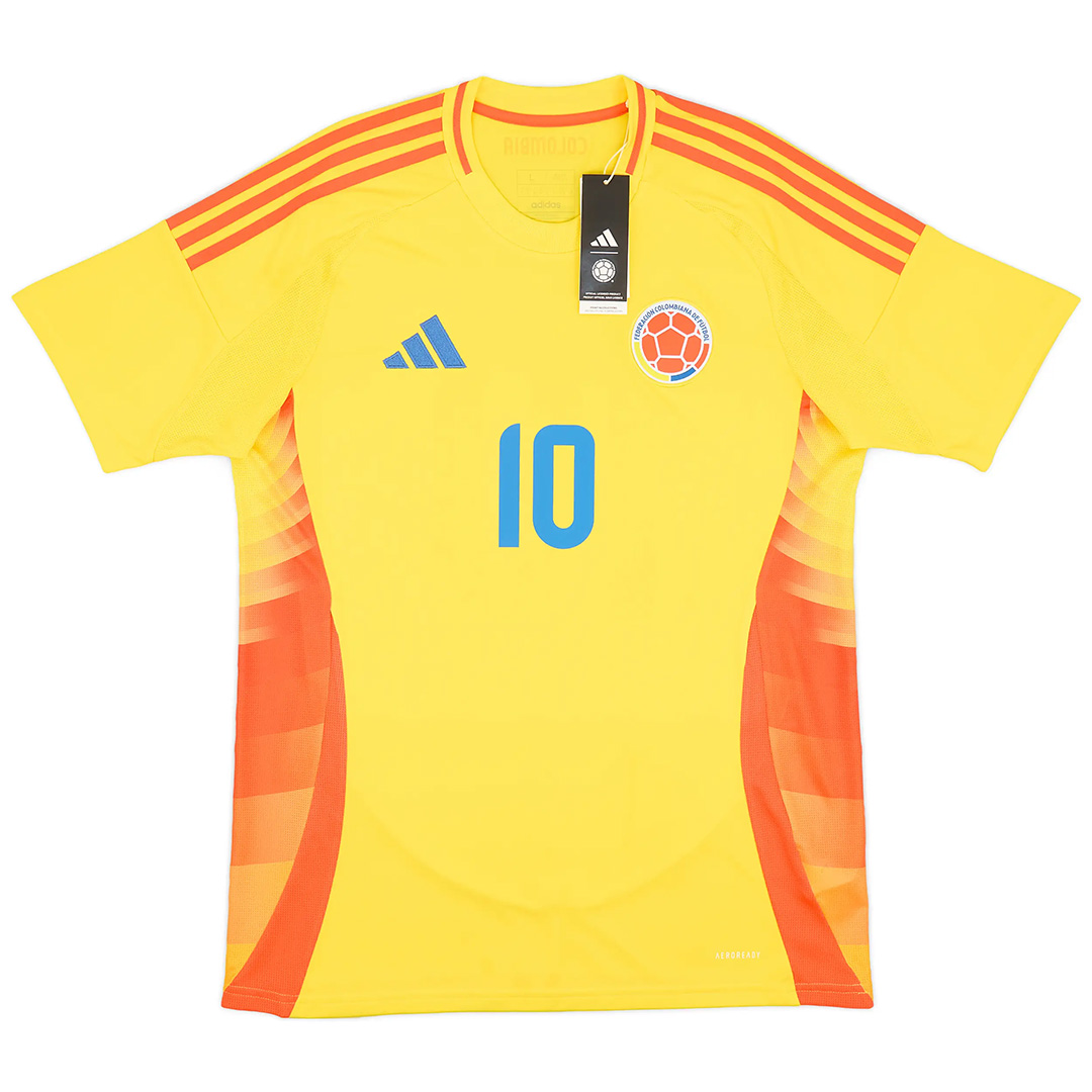 JAMES #10 Colombia Home Jersey Copa America 2024 (back view)