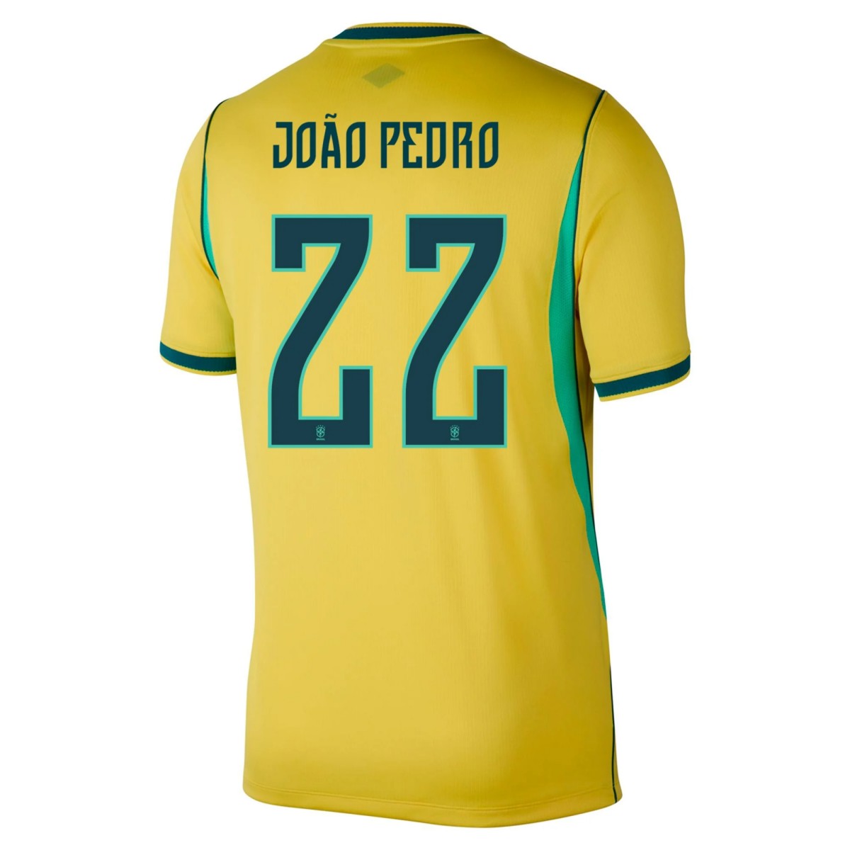 JOÃO PEDRO #22 Brazil Home Jersey World Cup 2026 (back view)