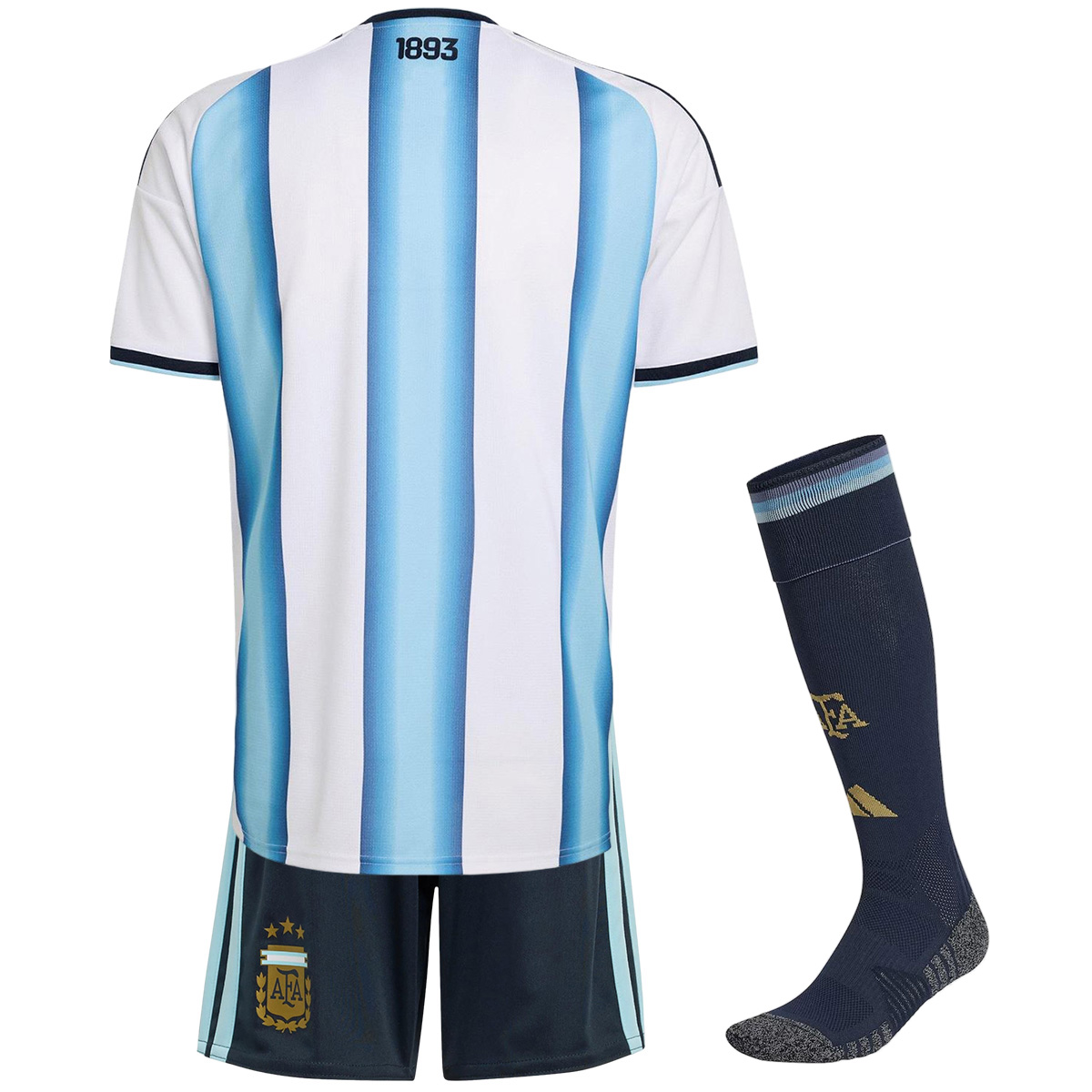 Kids Argentina Home Jersey Full Kit World Cup 2026 (back view)