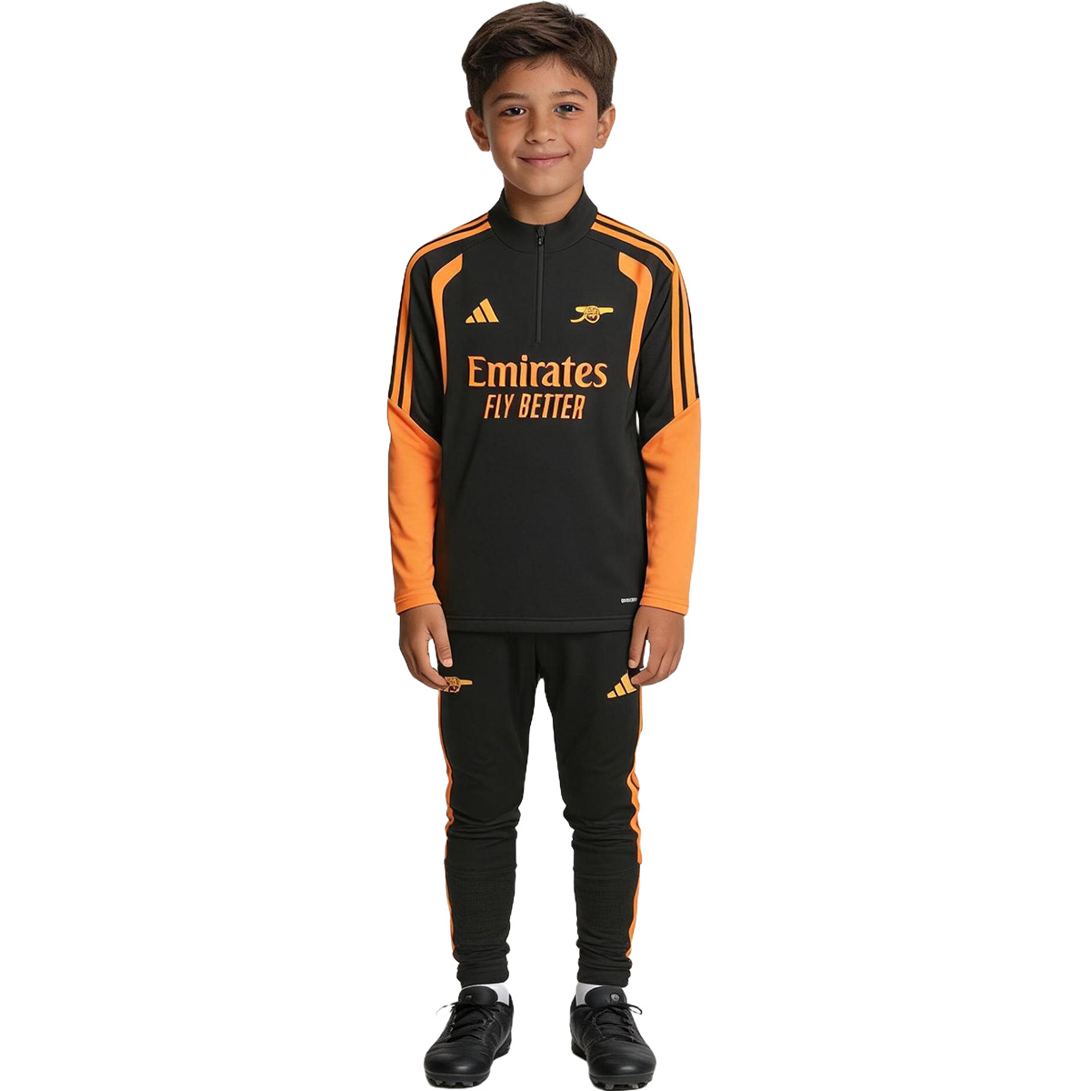 Kids Arsenal 1/4 Zipper Sweat Kit(Top+Pants) Black 2026/27