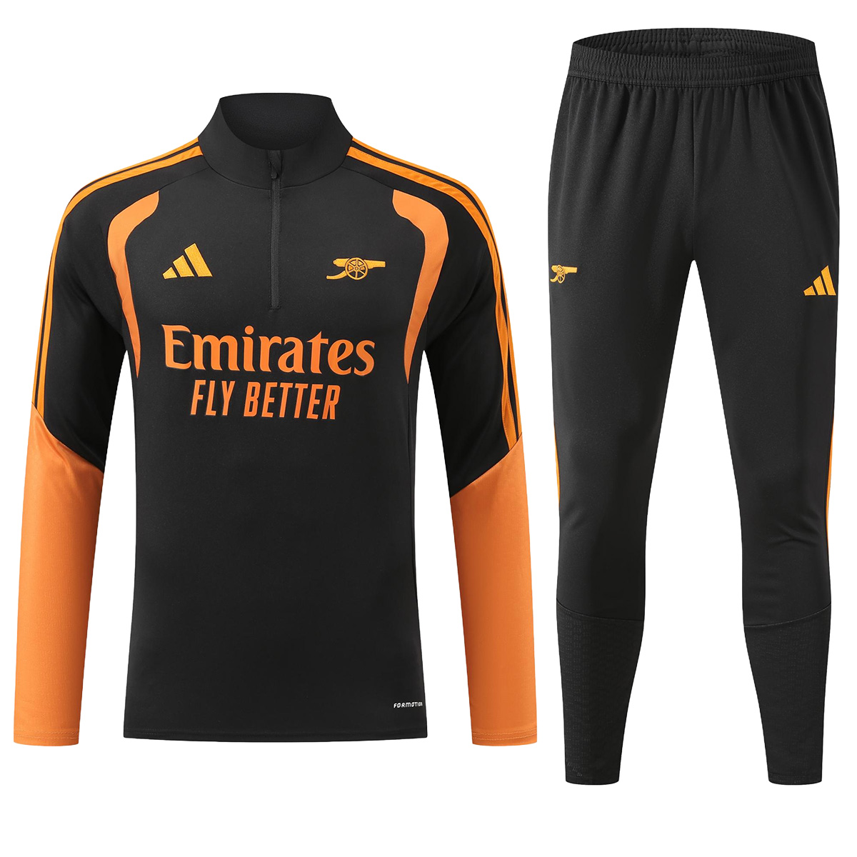 Kids Arsenal 1/4 Zipper Sweat Kit(Top+Pants) Black 2026/27 (back view)