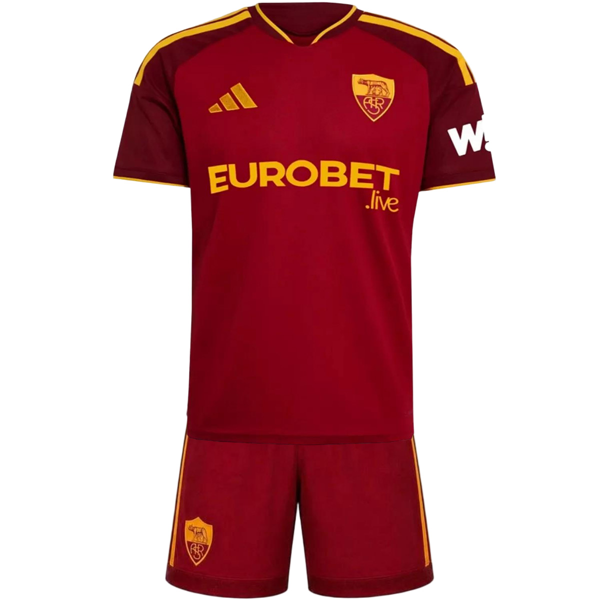 Kids AS Roma Home Jersey Kit 2026/27 (back view)