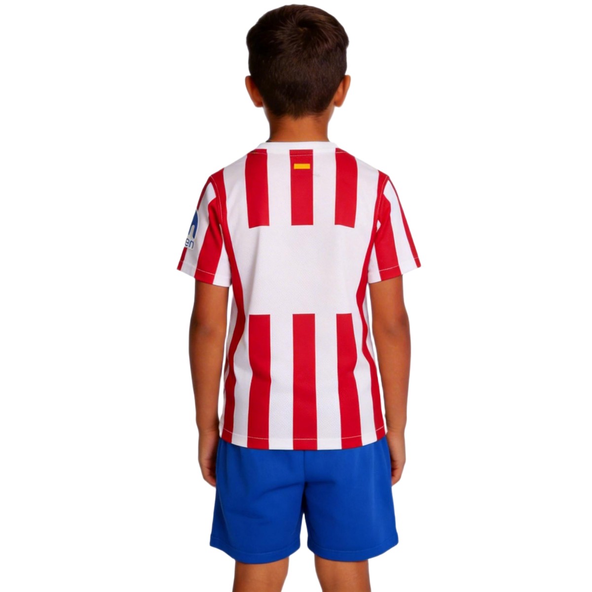 Kids Atletico Madrid Home Jersey Kit 2025/26 (back view)