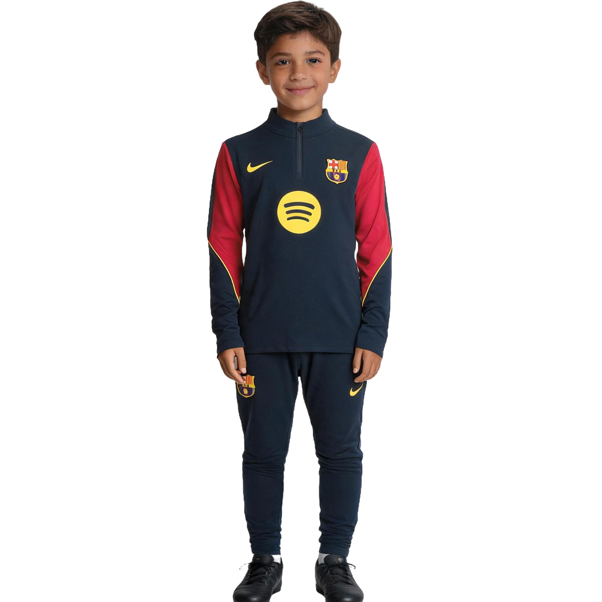 Kids Barcelona 1/4 Zipper Sweat Kit(Top+Pants) Navy 2026/27