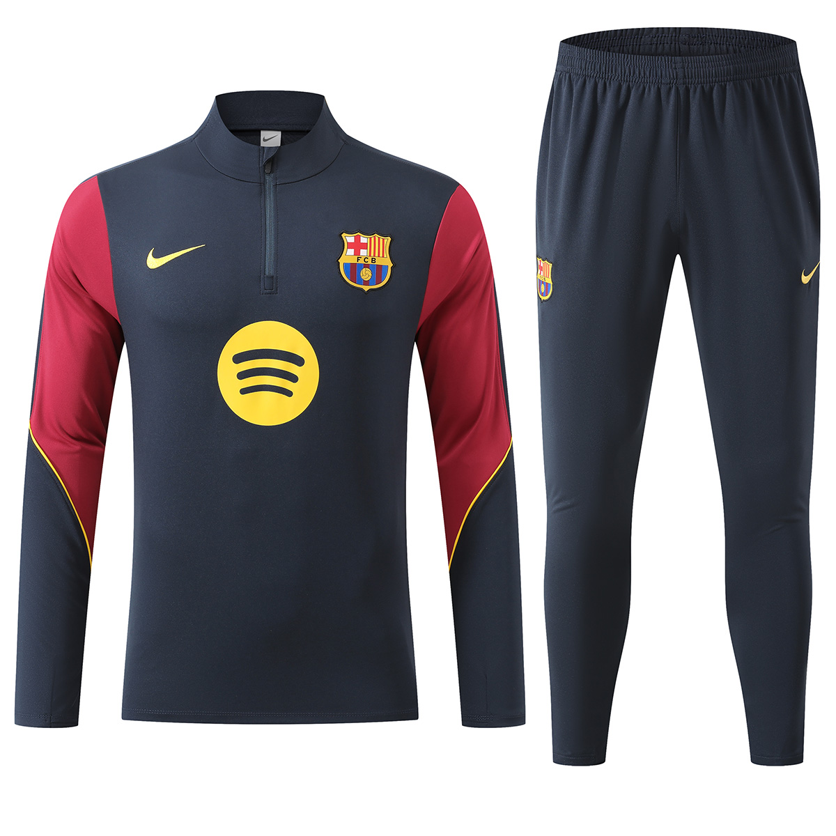 Kids Barcelona 1/4 Zipper Sweat Kit(Top+Pants) Navy 2026/27 (back view)