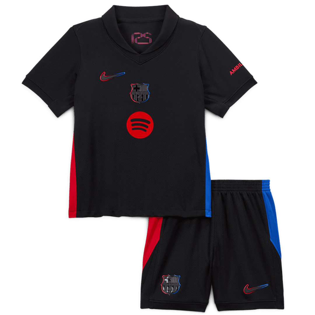 Kids Barcelona Away Spotify Logo Without Text Jersey Kit 2024/25 (back view)