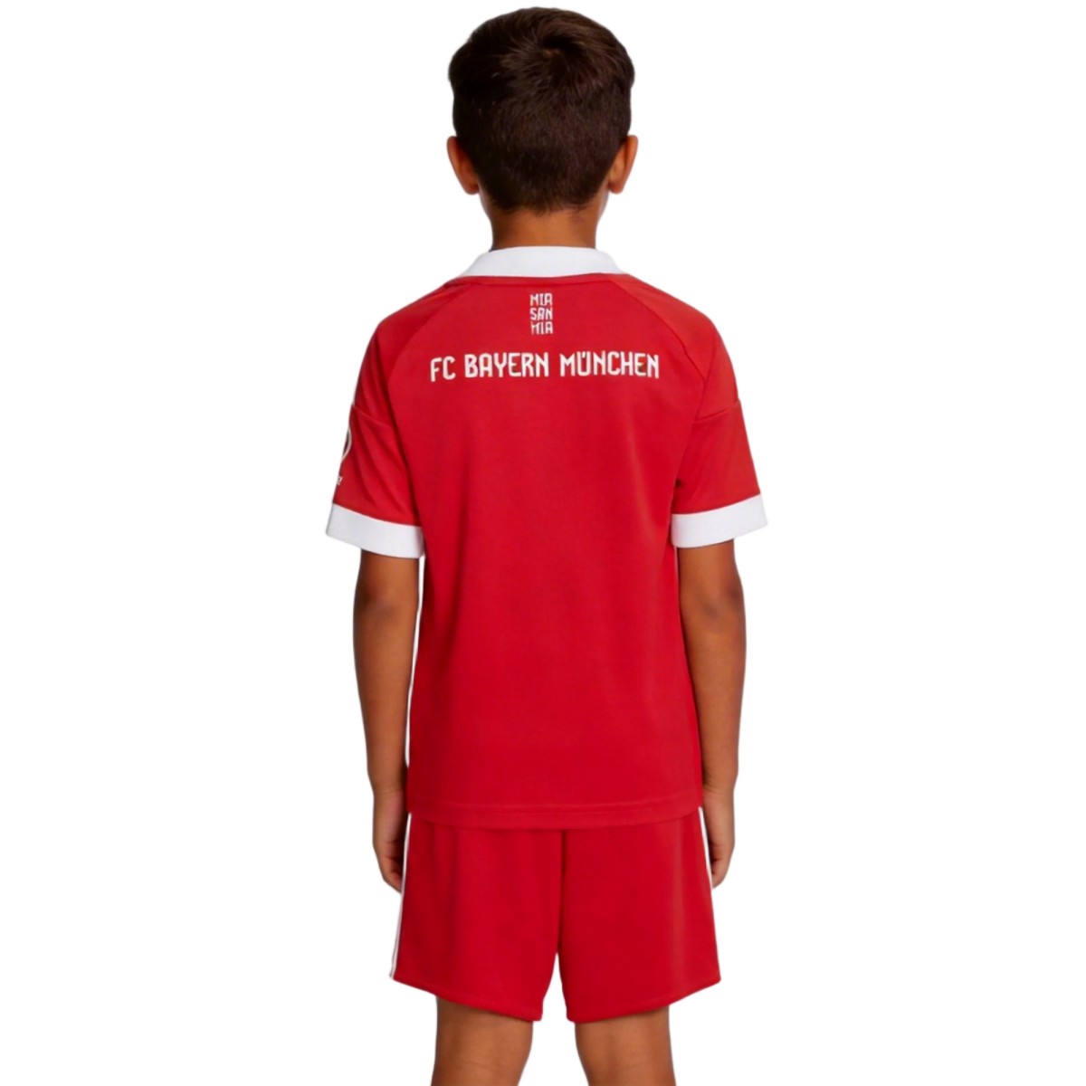 Kids Bayern Munich Home Jersey Kit 2025/26 (back view)
