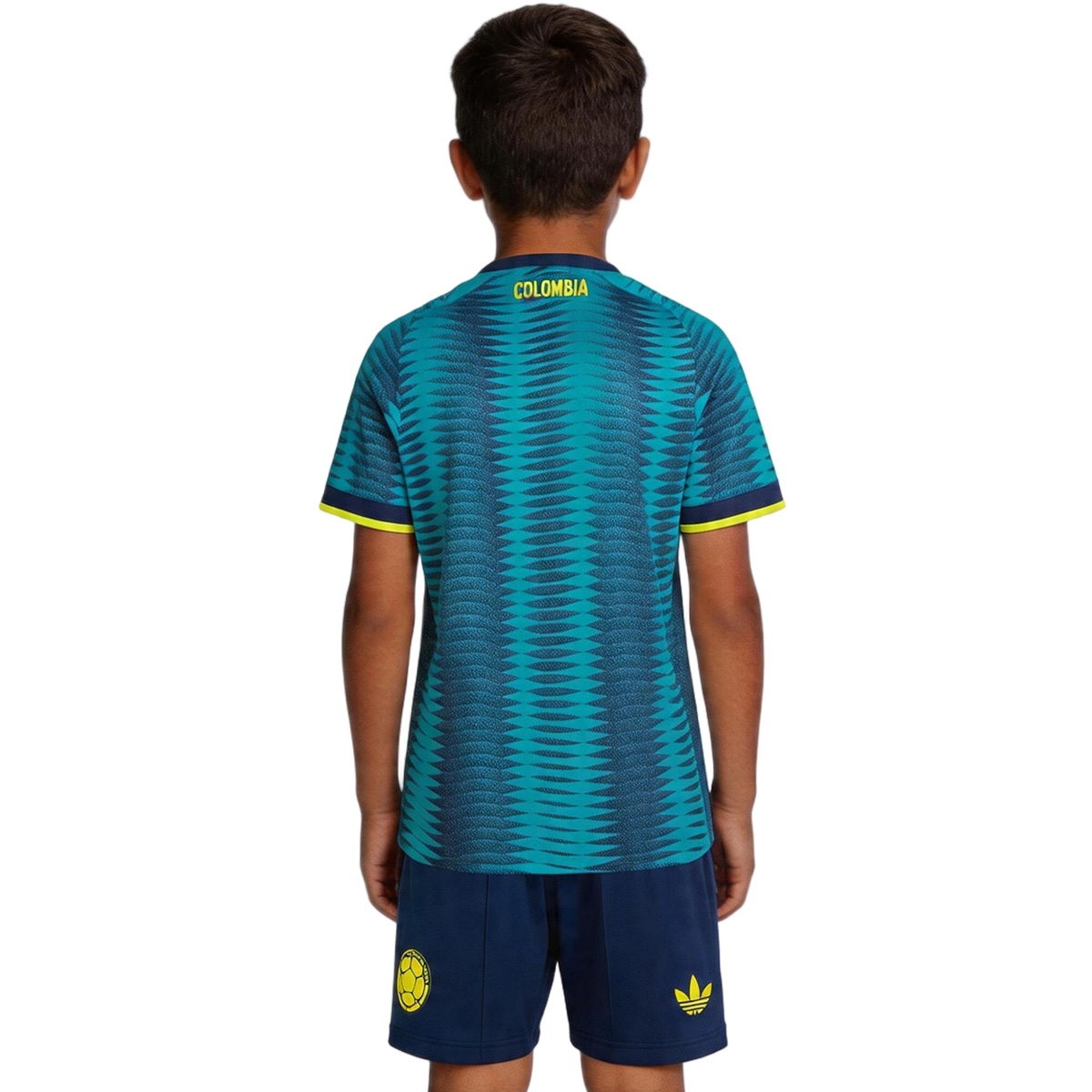 Kids Colombia Away Jersey Kit World Cup 2026 (back view)