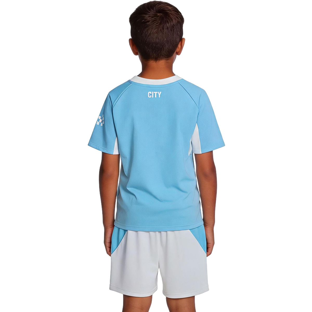 Kids Manchester City Home Jersey Kit 2026/27 (back view)