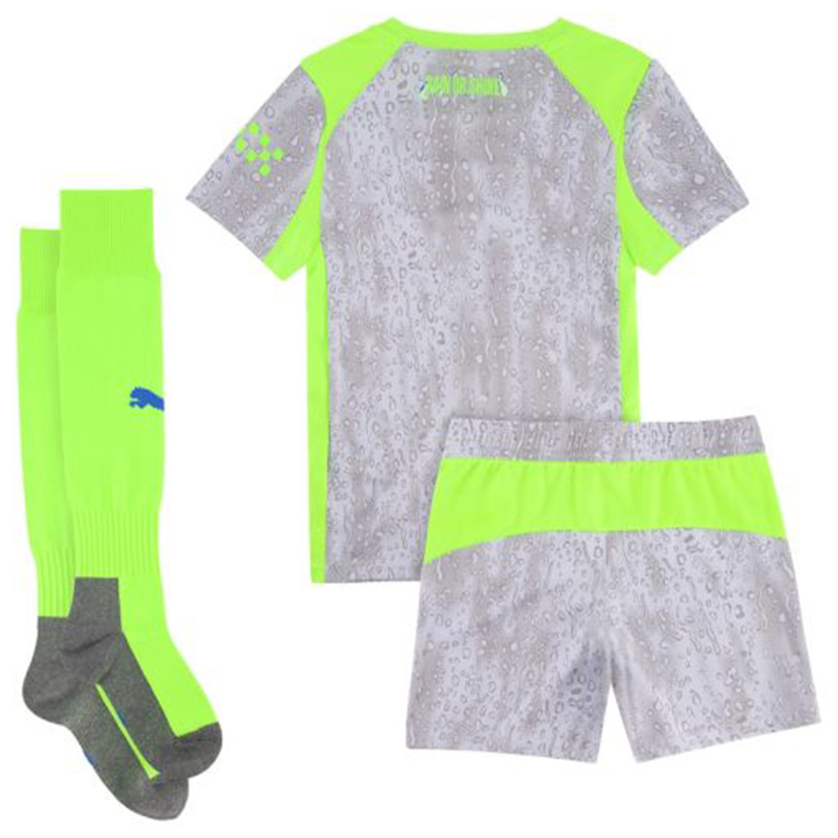 Kids Manchester City Third Jersey Full Kit 2025/26 (back view)