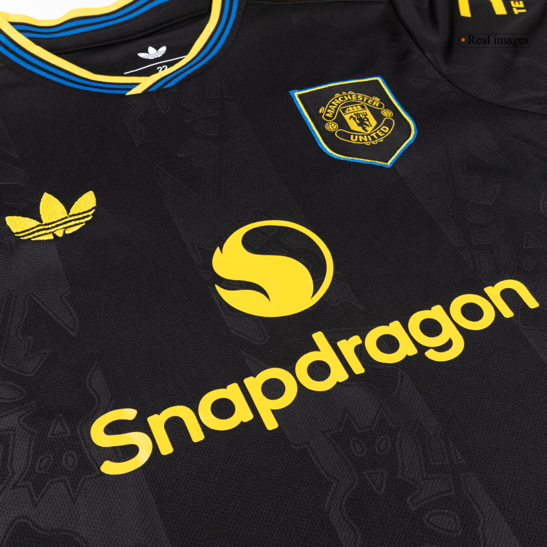 Kids Manchester United Third Jersey Full Kit 2025/26 (back view)