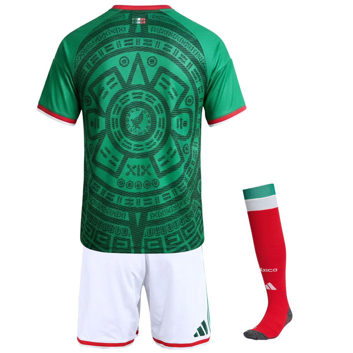 Kids Mexico Home Jersey Full Kit World Cup 2026 (back view)