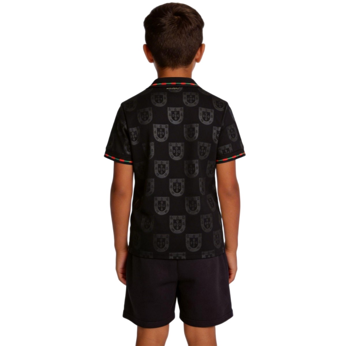 Kids Portugal 'Black Panther' Special Edition Jersey Kit 2026 (back view)