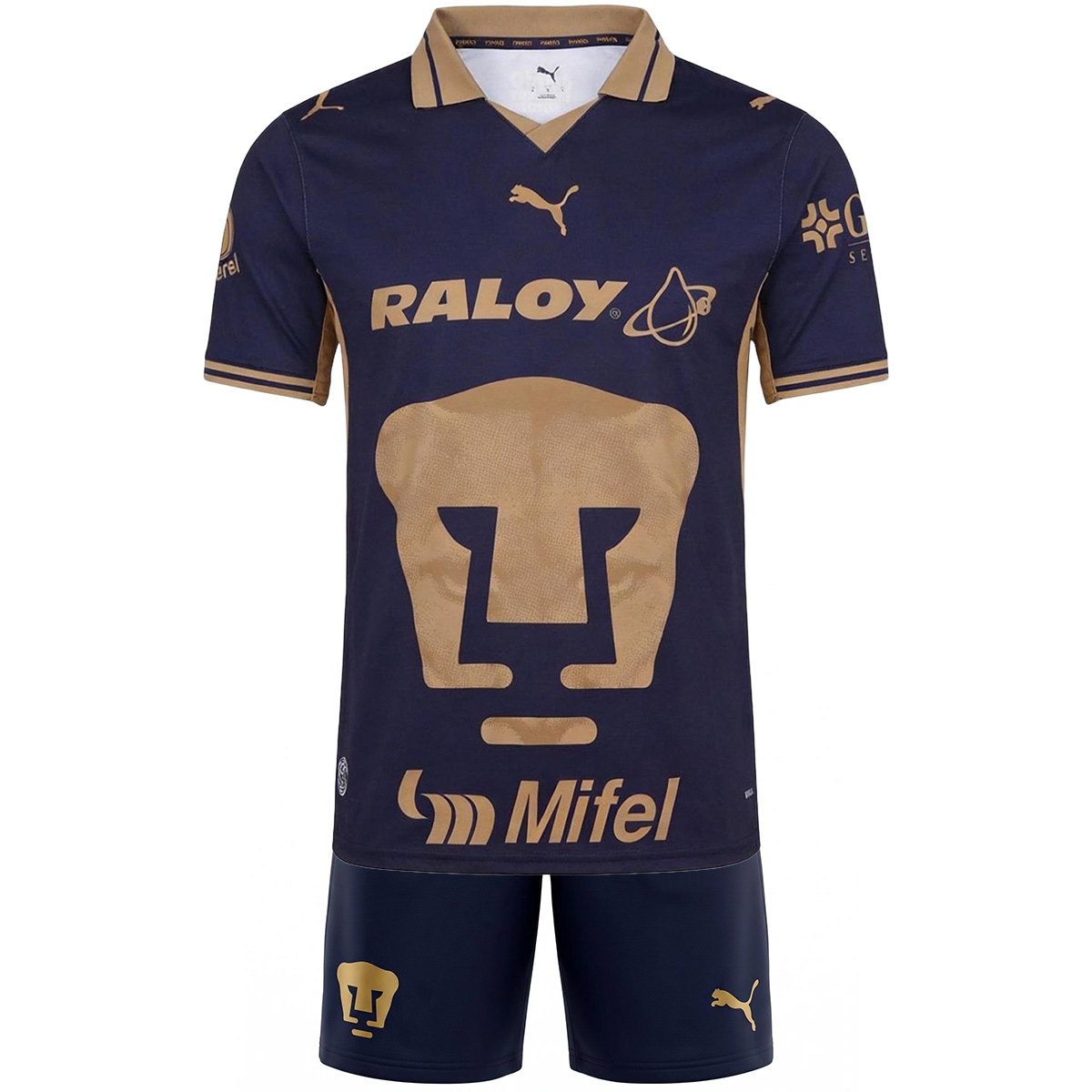Kids Pumas UNAM Home Jersey Kit 2026/27 (back view)