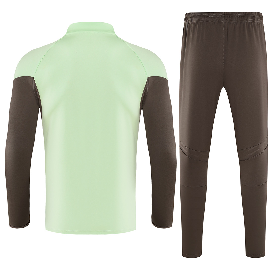 Kids Real Madrid 1/4 Zipper Sweat Kit(Top+Pants) Green 2025/26 (back view)