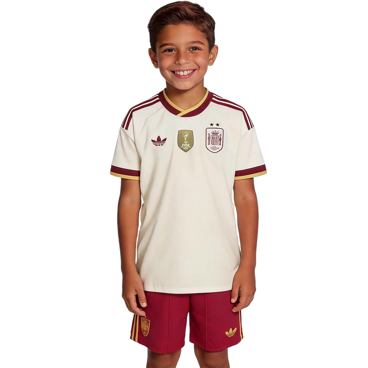 Kids Spain Away 2 Star Jersey Kit World Cup 2026