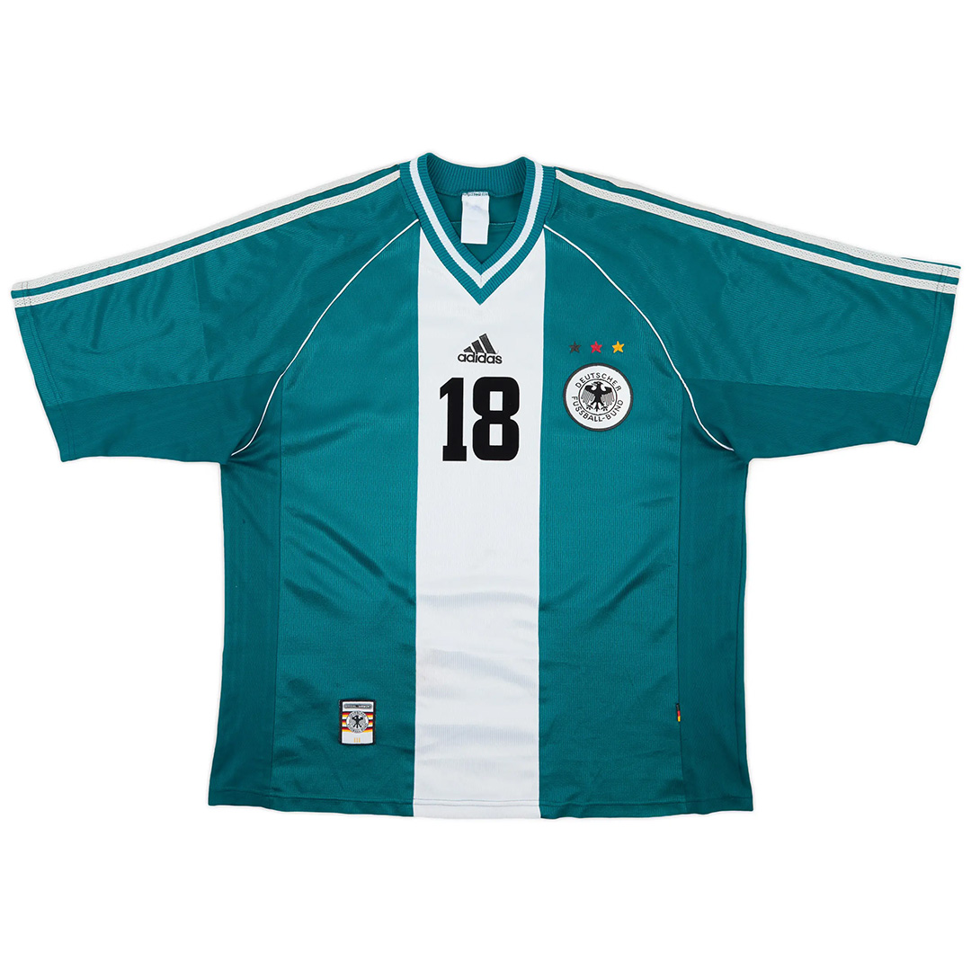 KLINSMANN #18 Germany Away Retro Jersey World Cup 1998 (back view)