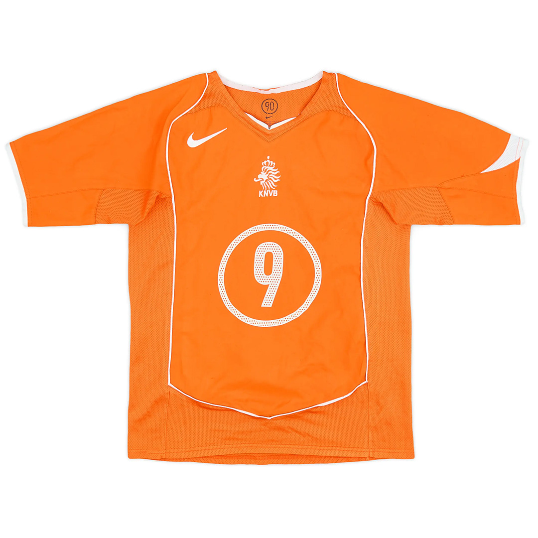 KLUIVERT #9 Retro Netherlands Home Jersey EURO 2004 (back view)
