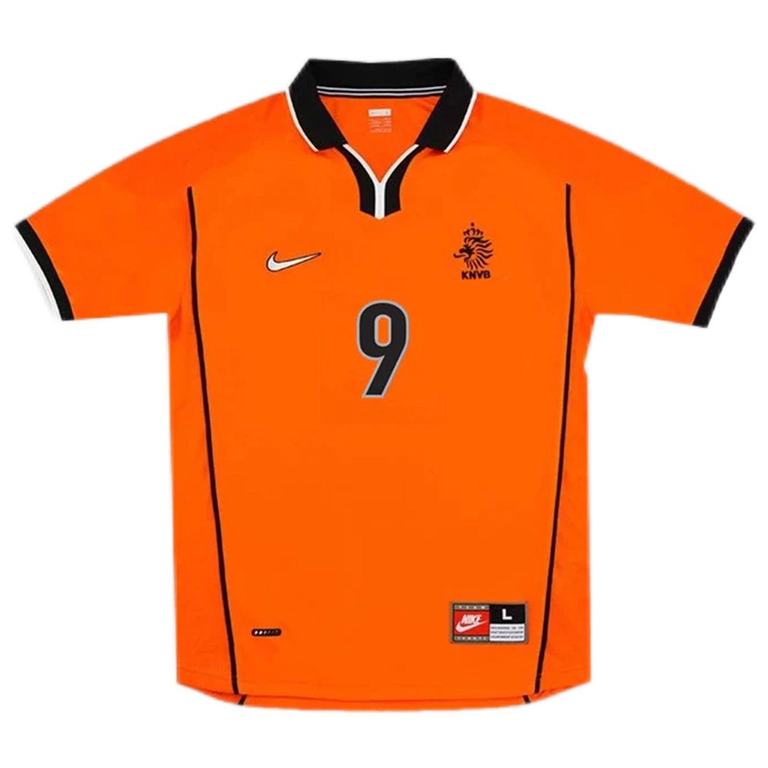 KLUIVERT #9 Retro Netherlands Home Jersey World Cup 1998 (back view)