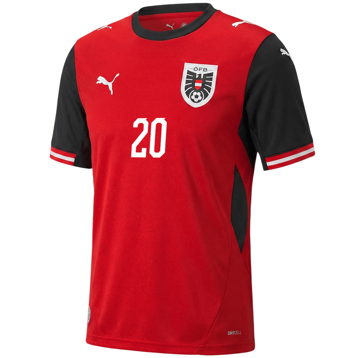 LAIMER #20 Austria Home Jersey World Cup 2026 (back view)