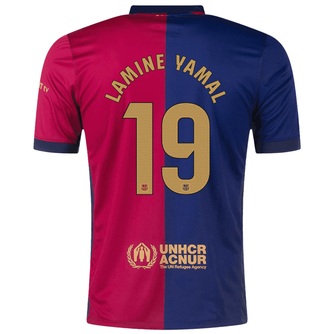 LAMINE YAMAL #19 Barcelona Home Spotify Logo Without Text Jersey 2024/25 (back view)