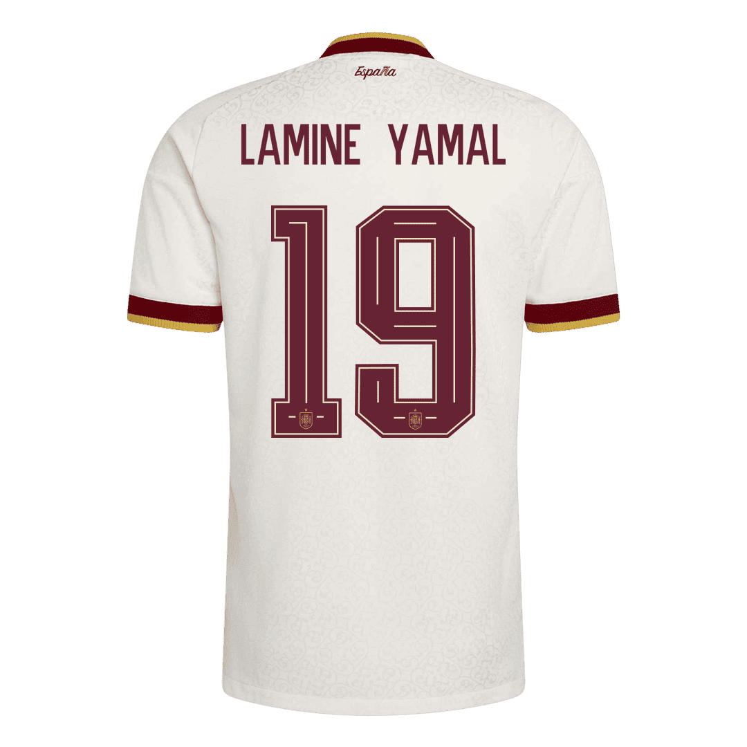 LAMINE YAMAL #19 Spain Away 2 Star Match Jersey Player Version 2026 (back view)