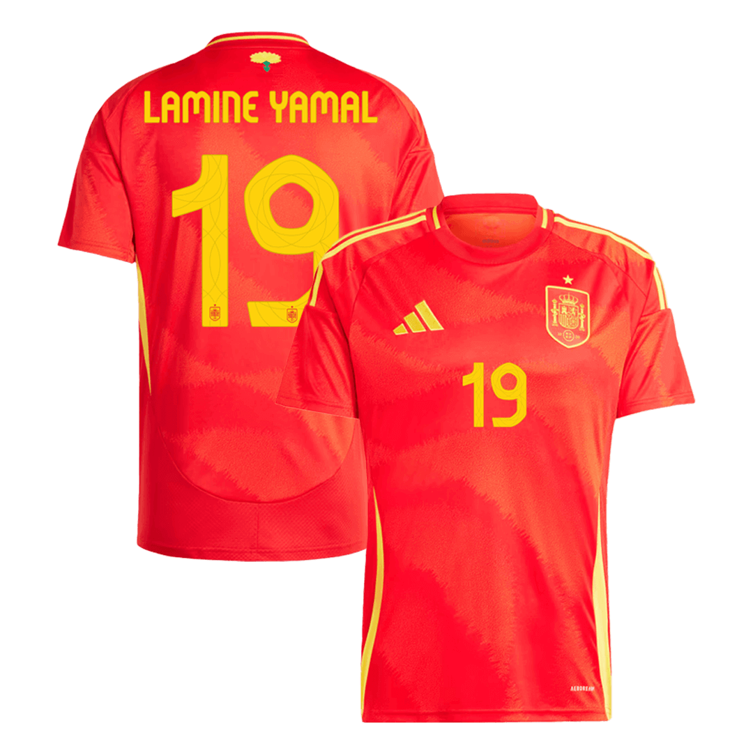 LAMINE YAMAL #19 Spain Home Jersey Euro 2024 (back view)