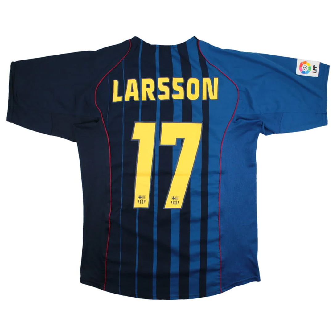 LARSSON #17 Retro Barcelona Away Jersey 2004/05 (back view)