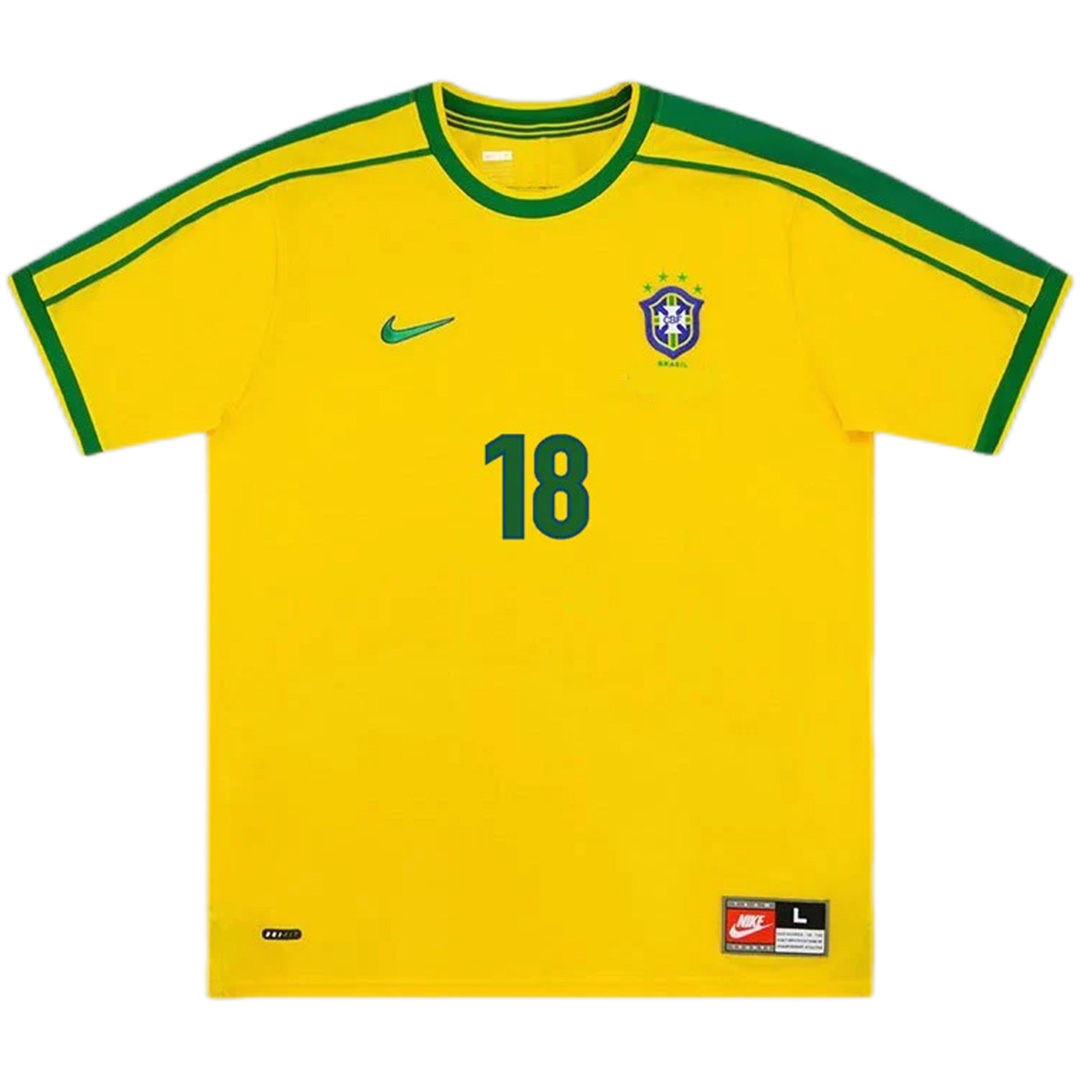 LEONARDO #18 Retro Brazil Home Jersey World Cup 1998 (back view)