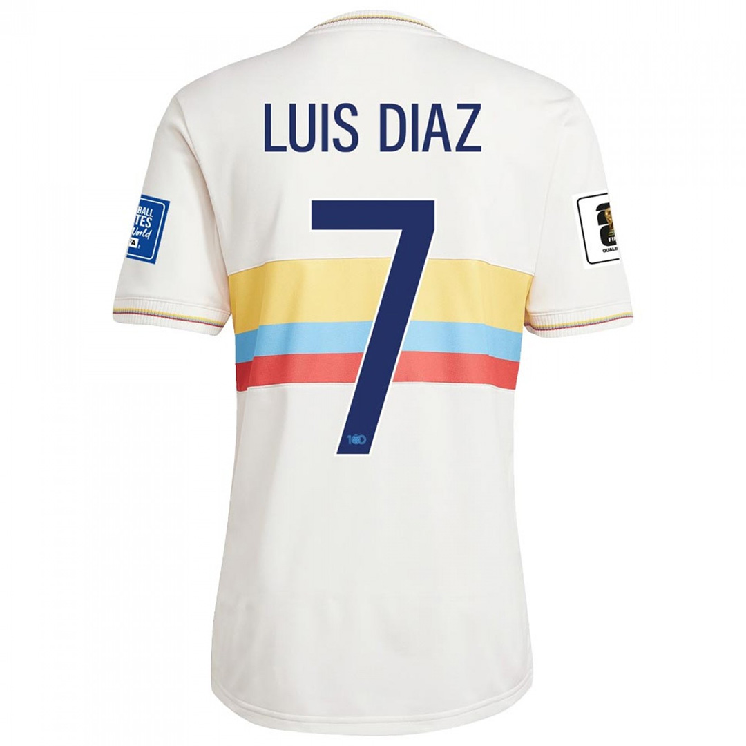 LUIS DIAZ #7 Colombia Centenary Collection Jersey 2024 (back view)