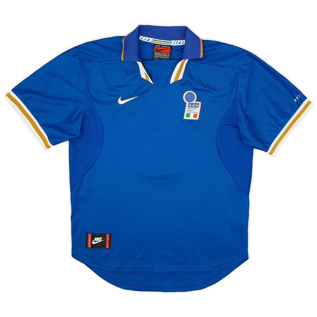 Maldini #5 Retro Italy Home Jersey Euro Cup 1996 (back view)