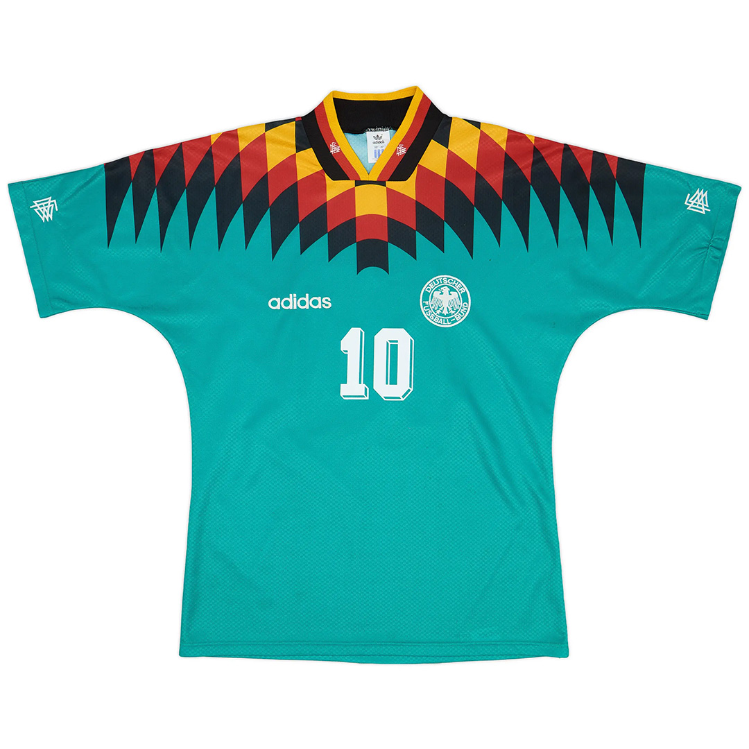 Matthäus #10 Retro Germany Away Jersey 1994 (back view)