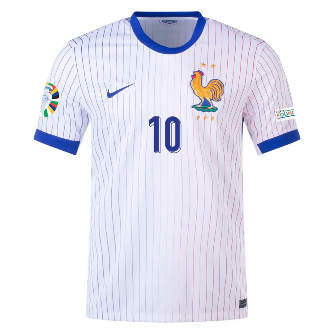MBAPPE #10 France Away Jersey Euro 2024 (back view)
