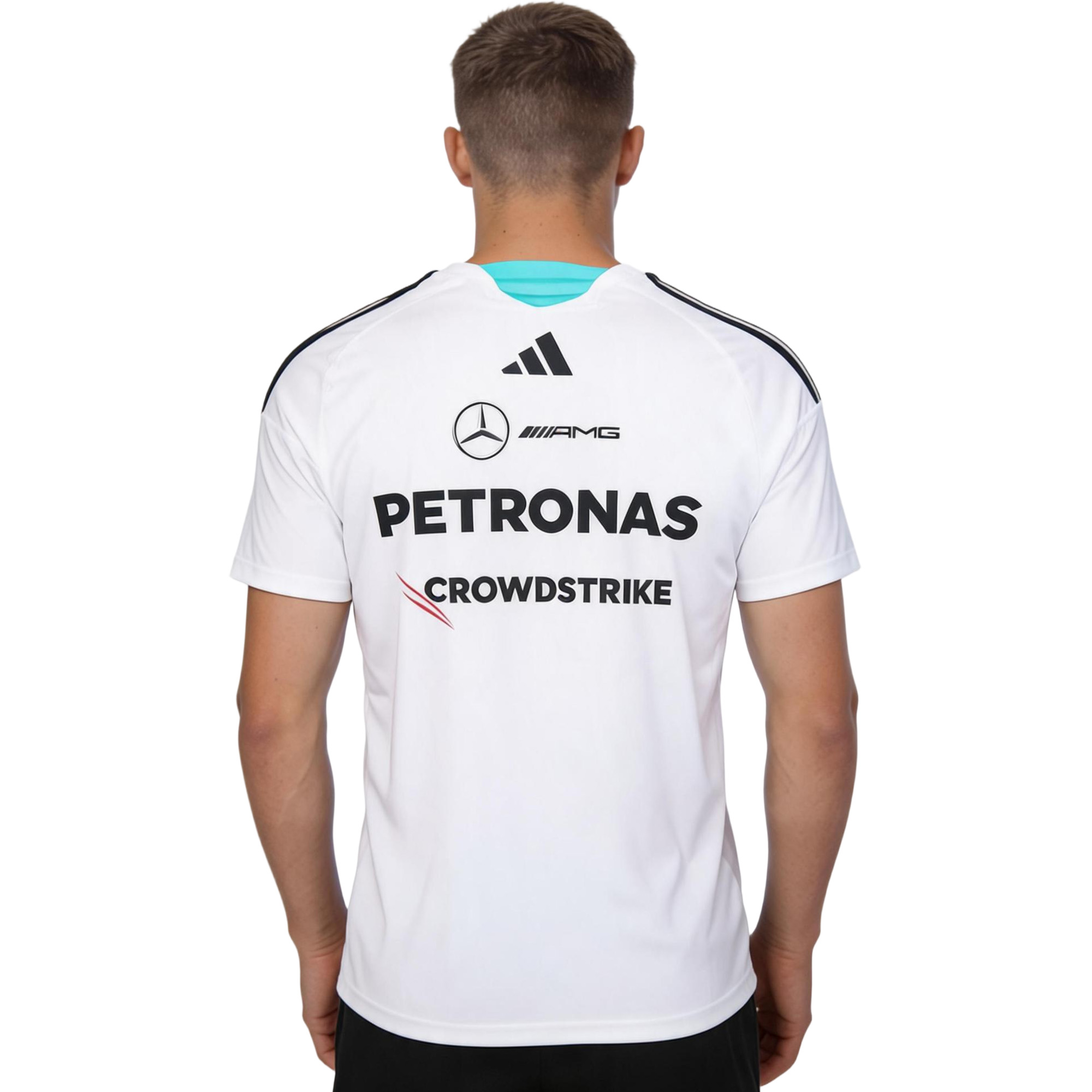 Mercedes AMG Petronas F1 White Team Driver T-Shirt 2026 (back view)