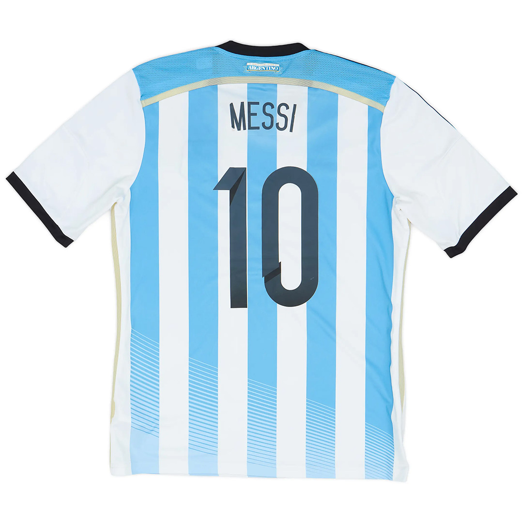 Messi #10 Retro Argentina Home Match Jersey World Cup 2014