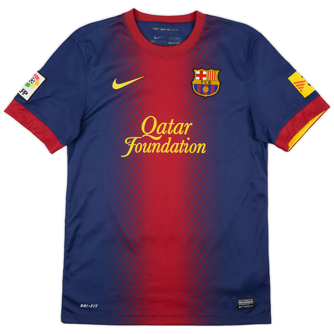 Messi #10 Retro Barcelona Home Jersey 2012/13 (back view)