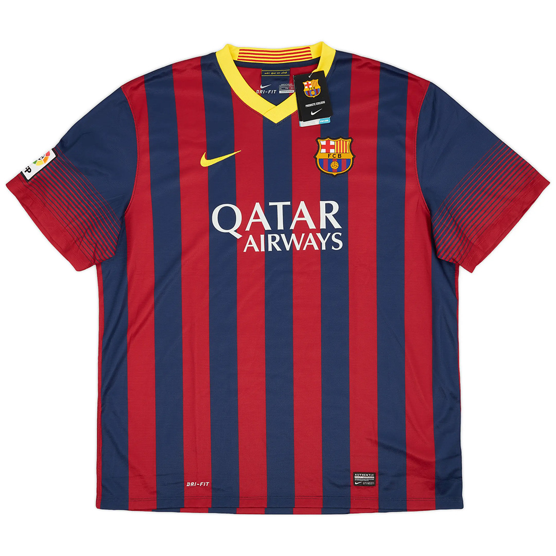 Messi #10 Retro Barcelona Home Jersey 2013/14 (back view)