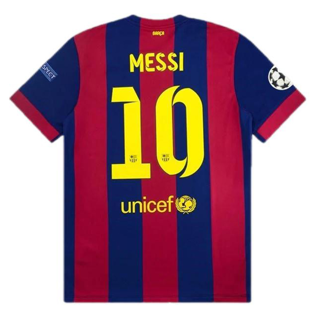 Messi #10 Retro Barcelona Home Jersey 2014/15 (back view)