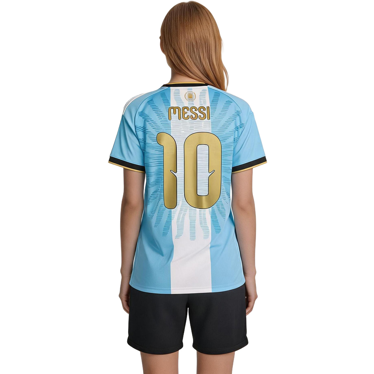 Messi #10 Women's Argentina x Messi Farewell Anniversary Jersey 2026 (back view)
