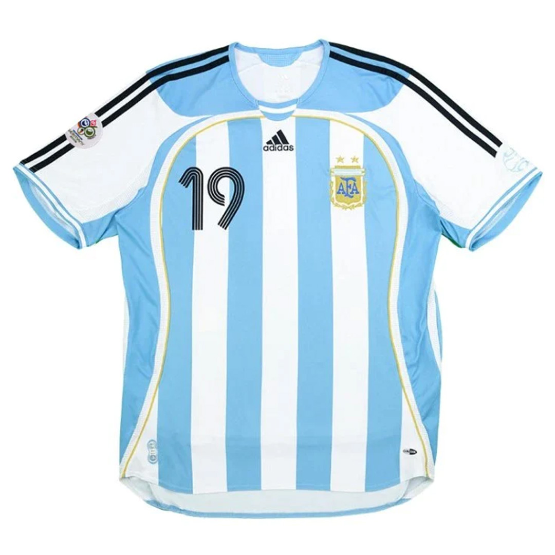Messi #19 Retro Argentina Home Jersey World Cup 2006 (back view)