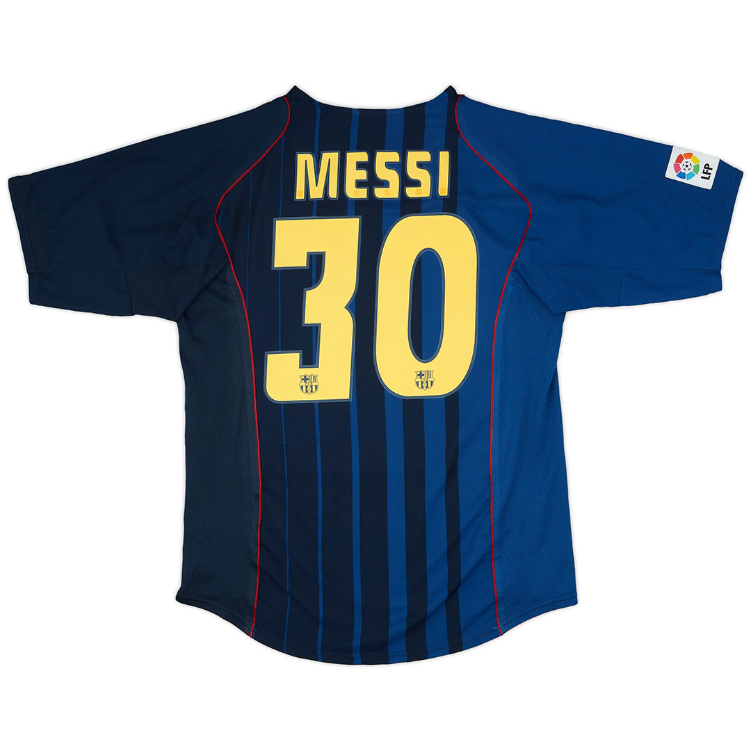 MESSI #30 Retro Barcelona Away Jersey 2004/05 (back view)