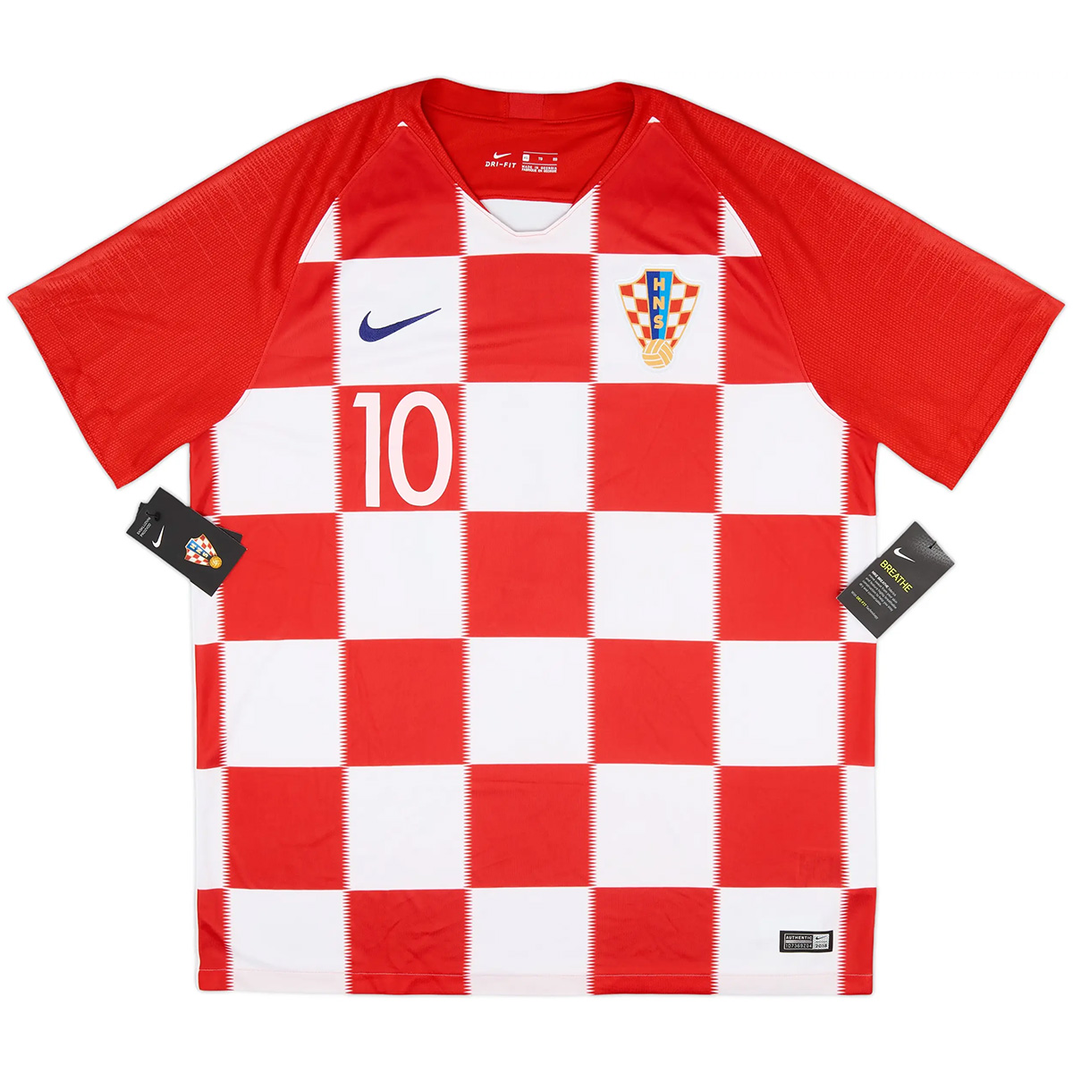 Modrić #10 Retro Croatia Home Jersey World Cup 2018 (back view)