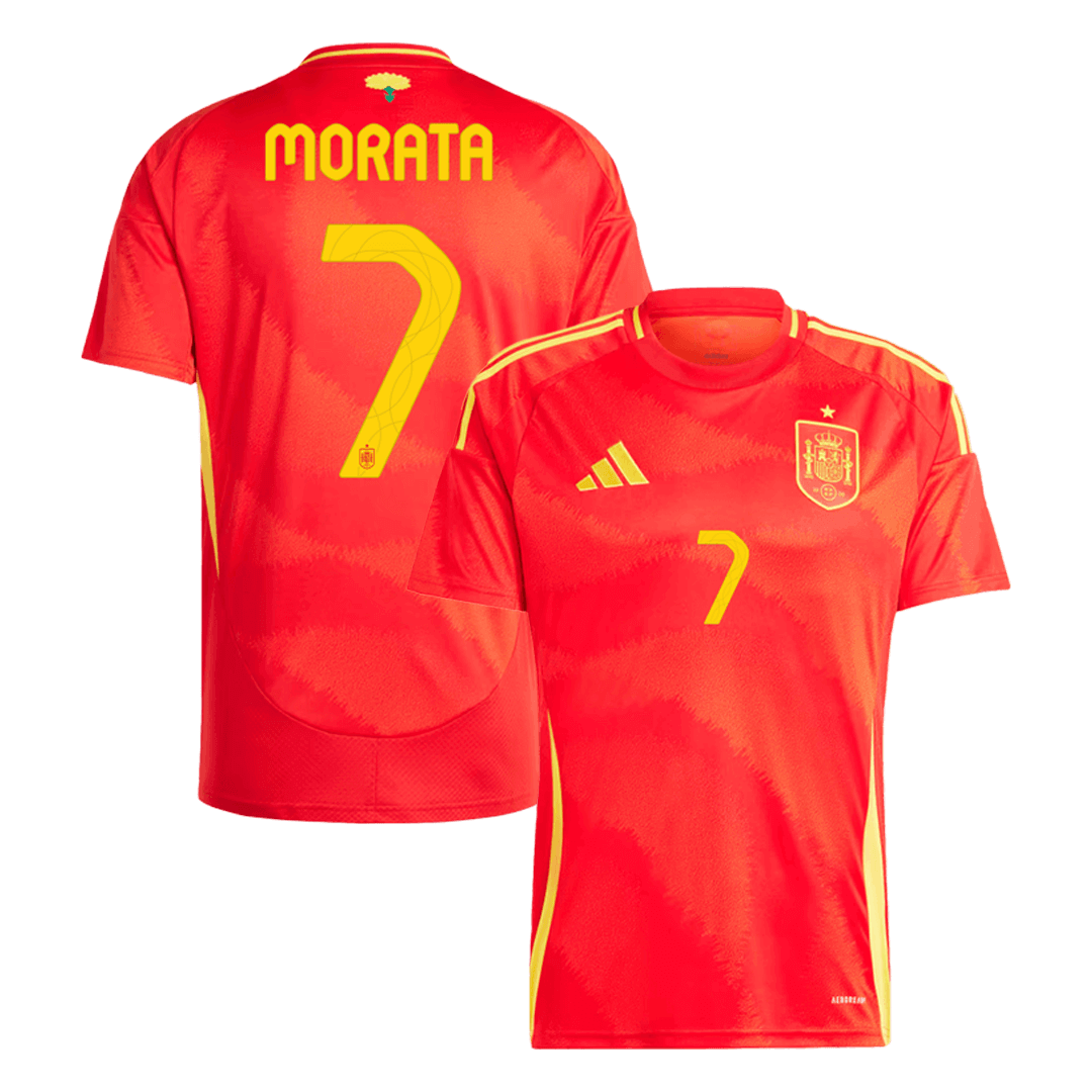 MORATA #7 Spain Home Jersey Euro 2024 (back view)