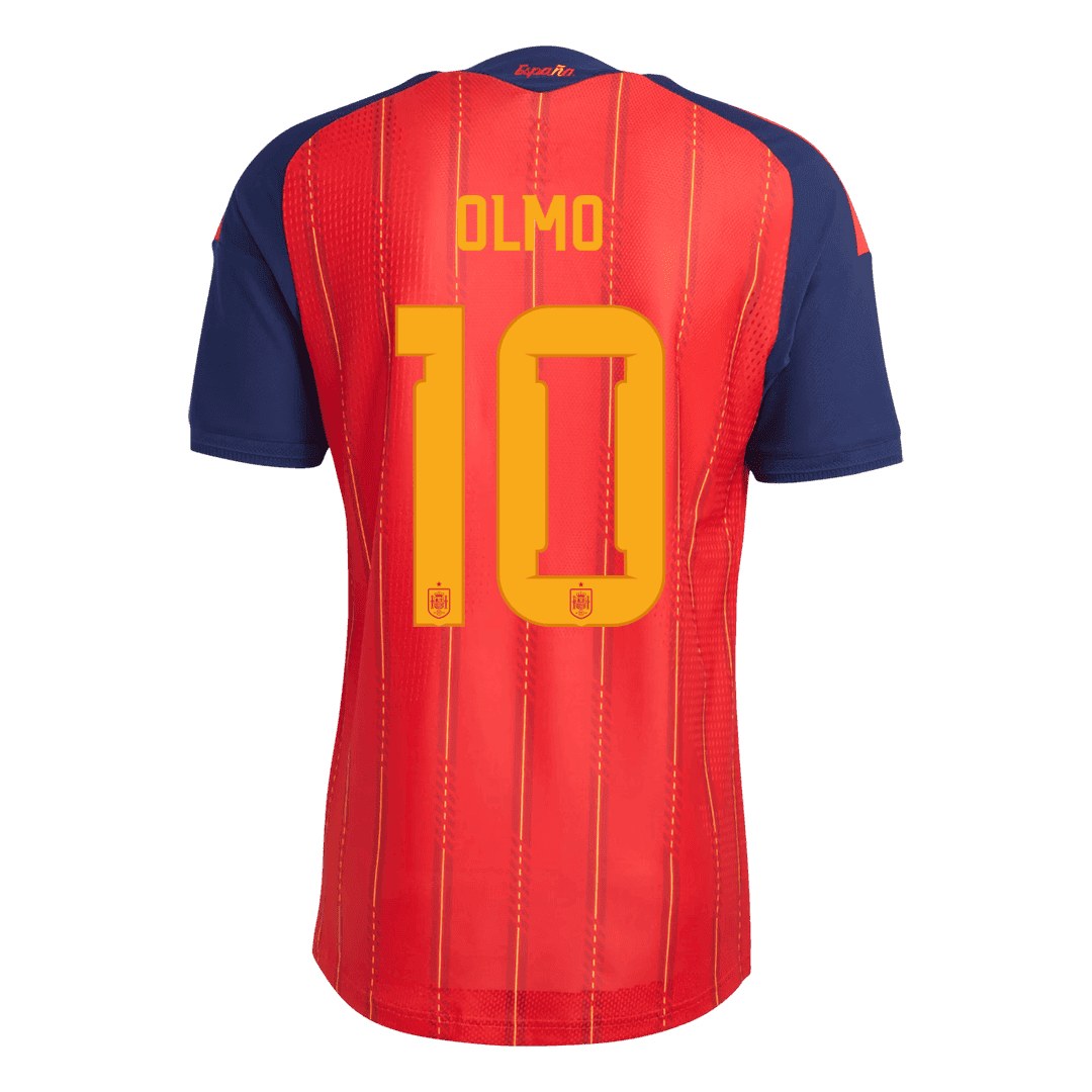 OLMO #10 Spain Home Winners 2 Star Match Jersey Player Version 2026 (back view)
